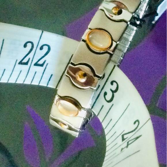 18K & SS stunning cabochon stones bracelet ITALY - Picture 13 of 13